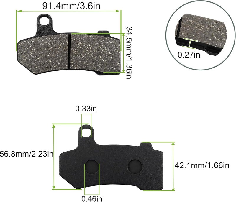 ZICOO Front and Rear Brake Pads for Harley Road Glide 2008-2021, FLHX Street Glide 2008-2022, Road King 2008-2022, FLHTCU Ultra Classic Electra Glide 2008-2020 - Image 3